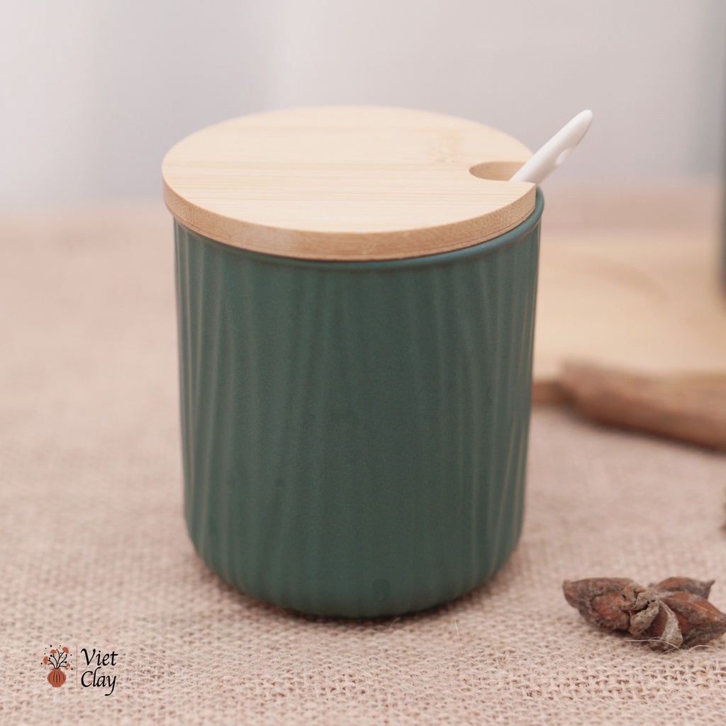 Set Lọ Đựng Gia Vị Có Thìa | Bộ Hũ Đựng Gia Vị Bằng Sứ Kèm Muỗng