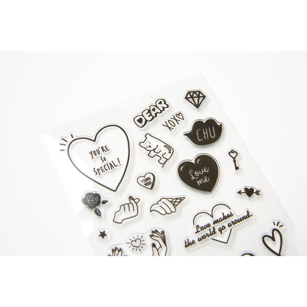 Tem Dán Sticker Stamp ARTBOX Hàn Quốc Họa Tiết Trái Tim Trang Trí Cho Sổ Tay