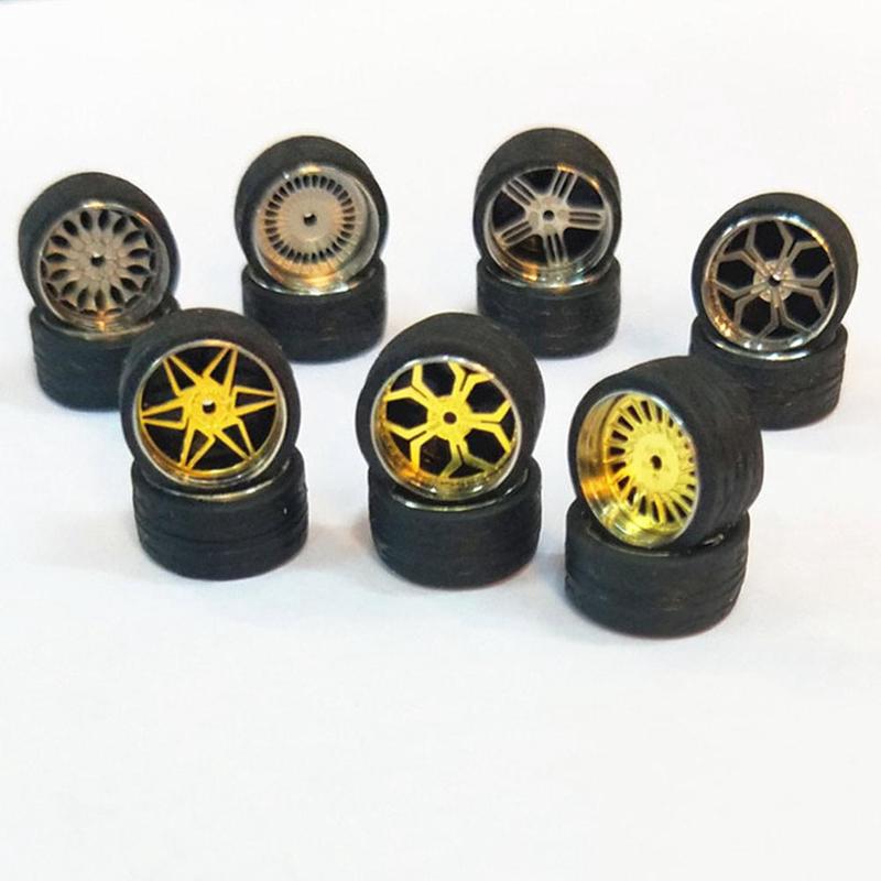 Set mô hình bánh xe bằng hợp kim tỉ lệ 1:64 tiện dụng