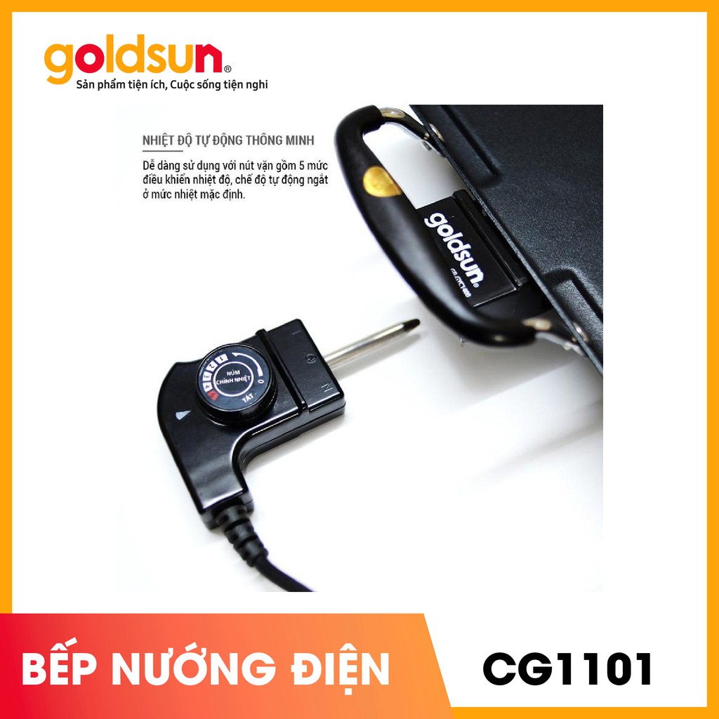 Bếp nướng điện Goldsun CG1101 + 1400W + 240 độ C + 5 mức điều chỉnh nhiệt