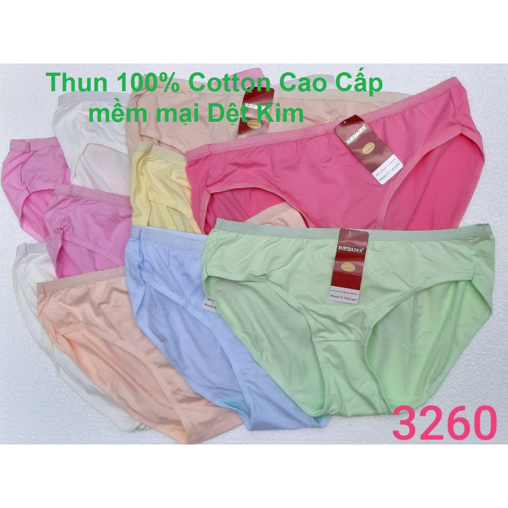 [Big Size 70- đến 86 kg] 10 Quần lót nữ ( Giá rẻ) Thun 100% Cotton Cao Cấp mềm mại Dệt Kim - Vòng Eo từ 70cm đến 102cm