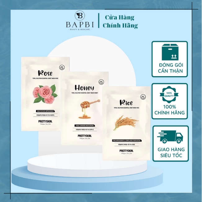 Mặt Nạ PrettySkin Total Solution Essential Sheet Mask 23ml