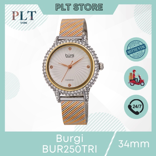 Đồng hồ nữ Burgi BUR250TRI dây lưới Size 34mm Full Box thumbnail
