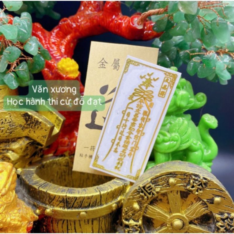 Miếng Dán Linh Phù Trang Trí Hỗ Trợ chủ nhân làm ăn học hành thuận lợi may mắn hanh thông vạn sự