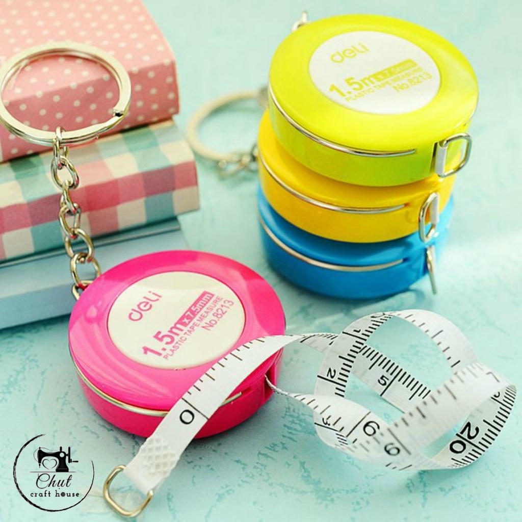 [Chính hãng] Thước cuộn DELI dây rút tự động - Dài 1m5 có móc treo tiện lợi