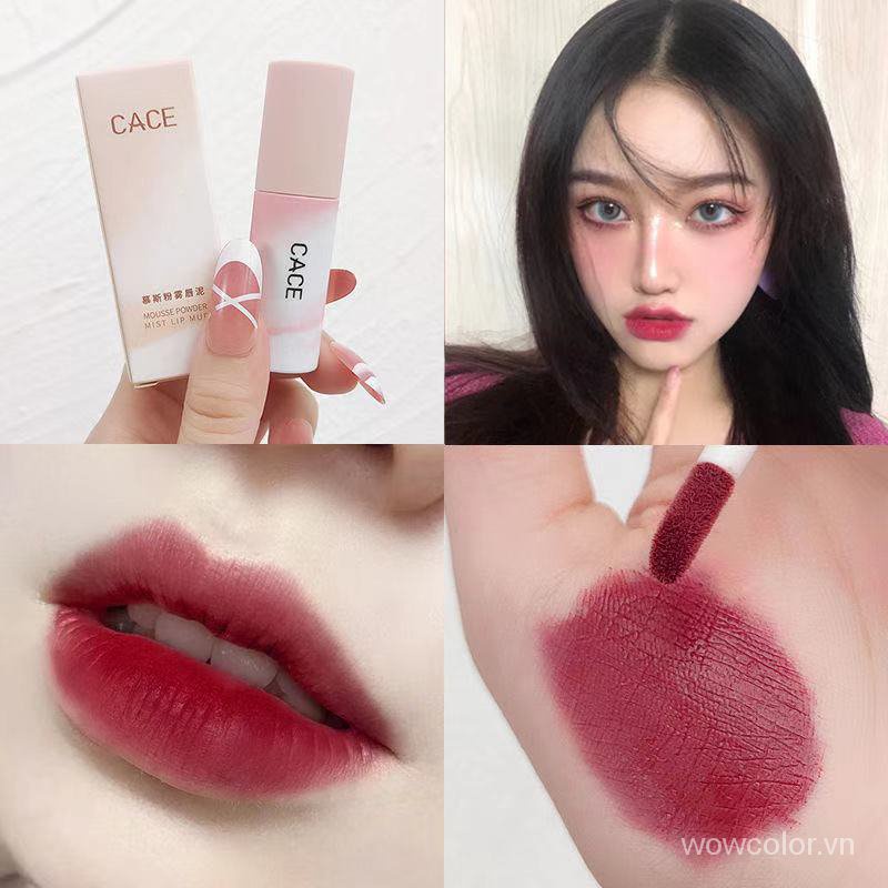 [Son Mới Giảm Sâu] Son kem lì nội địa trung không thấm nước cace mềm môi màu cam lâu trôi