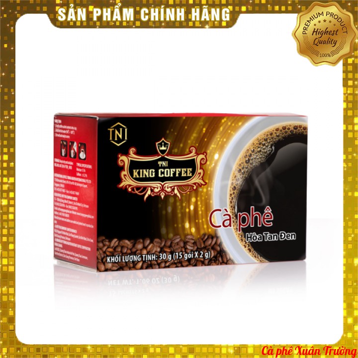 Cà phê hòa tan đen không đường KING COFFEE - Hộp 15 gói x 2 g (30 g)