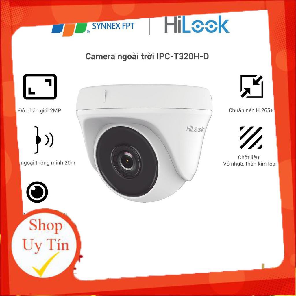 Camera IP Dome hồng ngoại 2.0 Megapixel HILOOK IPCT320HD Hàng chính hãng