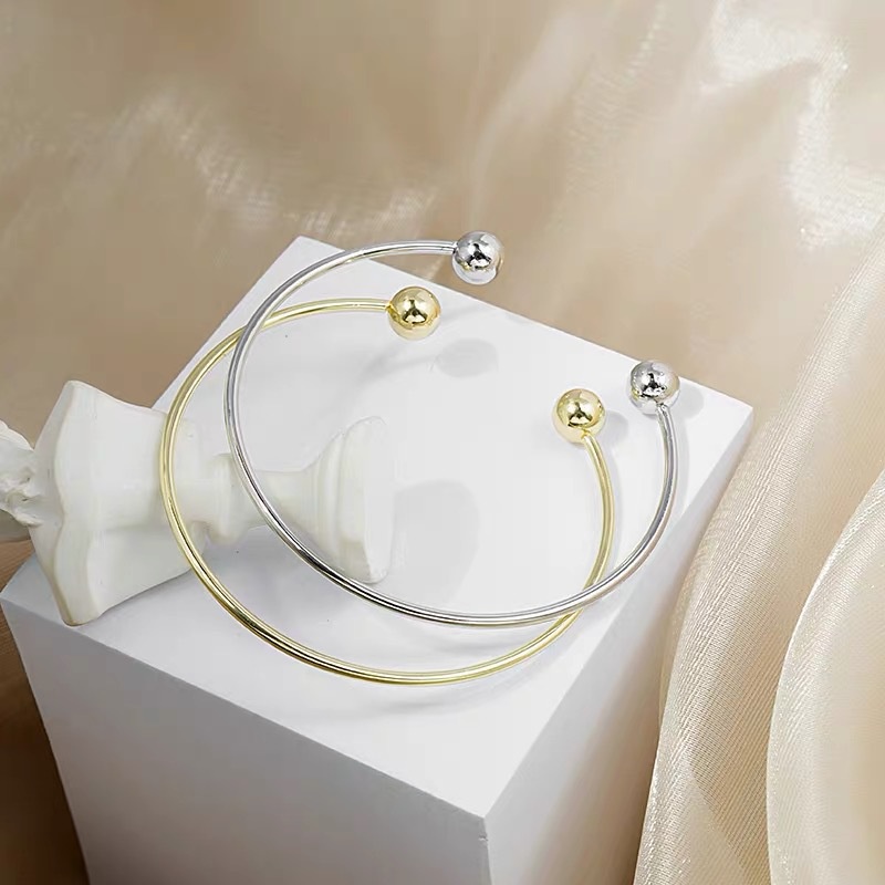 Vòng Tay Hở Đính Hạt Ngọc Trai Đơn Giản Phong Cách Âu Mỹ Thời Trang
