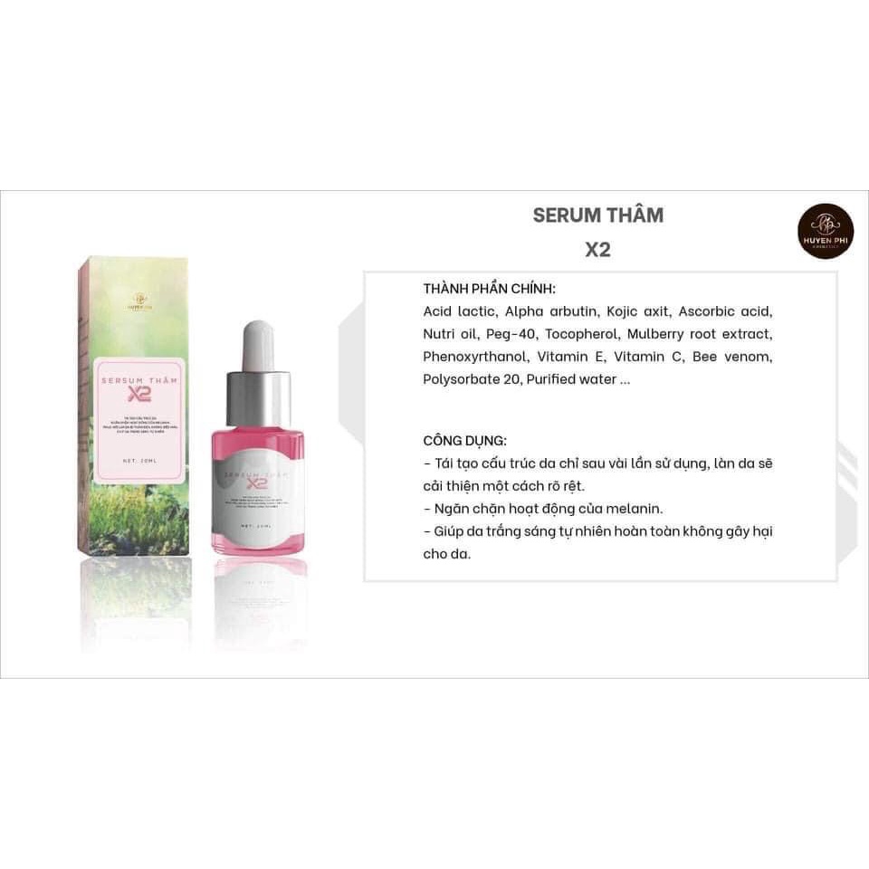 Serum khử thâm X2 Huyền Phi giảm thâm hiệu quả, giúp da trắng sáng tự nhiên thể tích 20ml