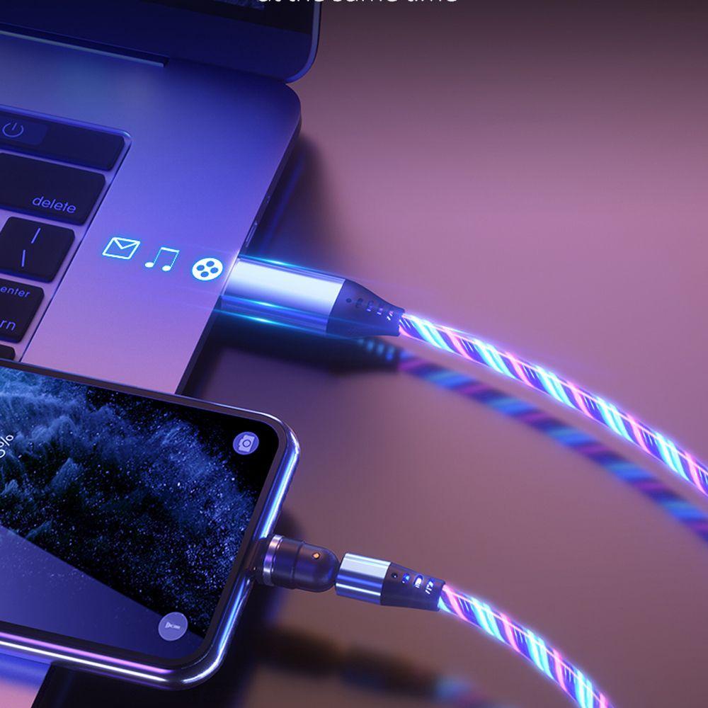 Dây Cáp Sạc Nhanh USB Có Đèn LED Tròn Cho Điện Thoại Di Động