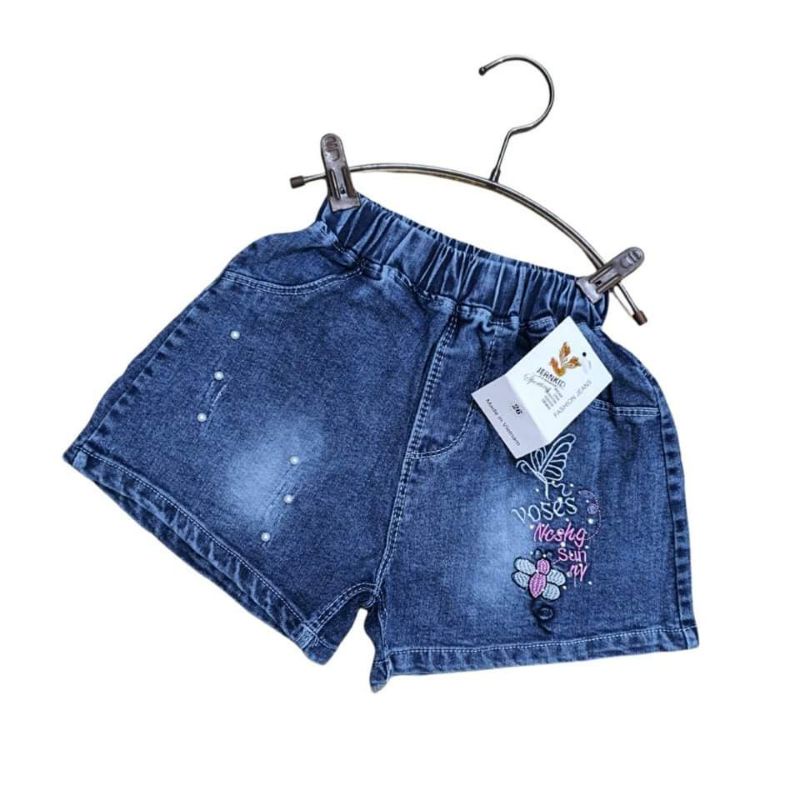 Quần Short Jeans bé gái 20_35kg,quần đùi jeans Hoạ Tiết Sành Điệu
