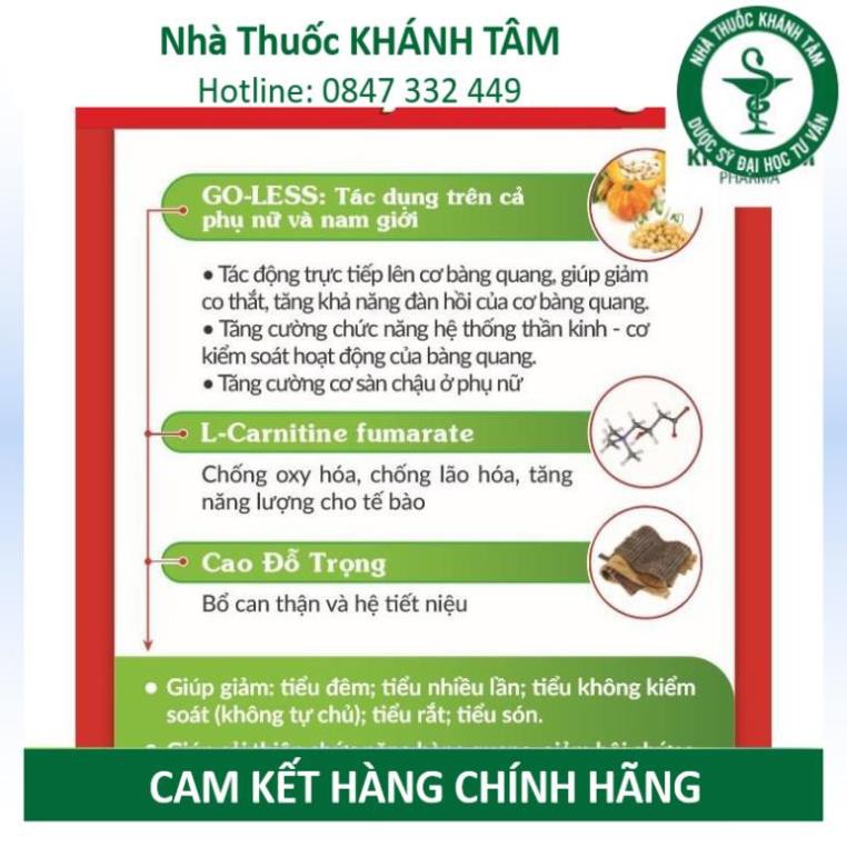 Ích Niệu Khang (Hộp 20 viên) - Go Less - Tiểu đêm, tiểu nhiều lần, tiểu không tự chủ, OAB _Khánh Tâm ! !