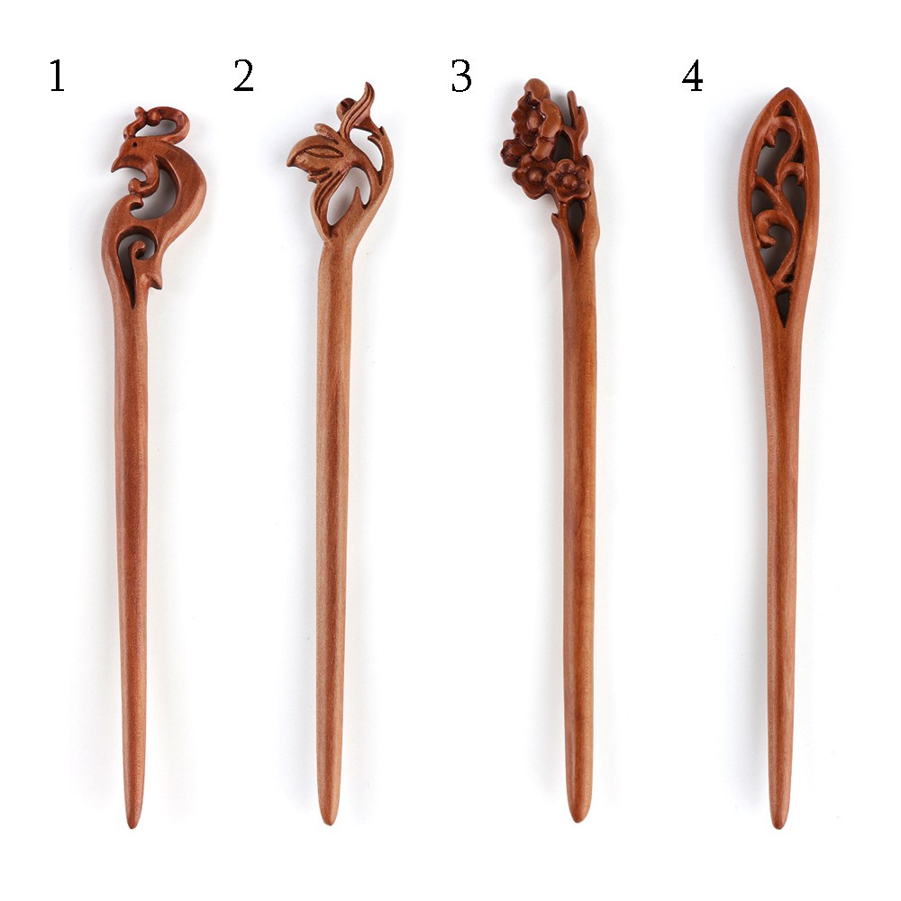 Trâm Cài Tóc Bằng Gỗ Đào Chạm Khắc Thủ Công Thời Trang Cho Nữ