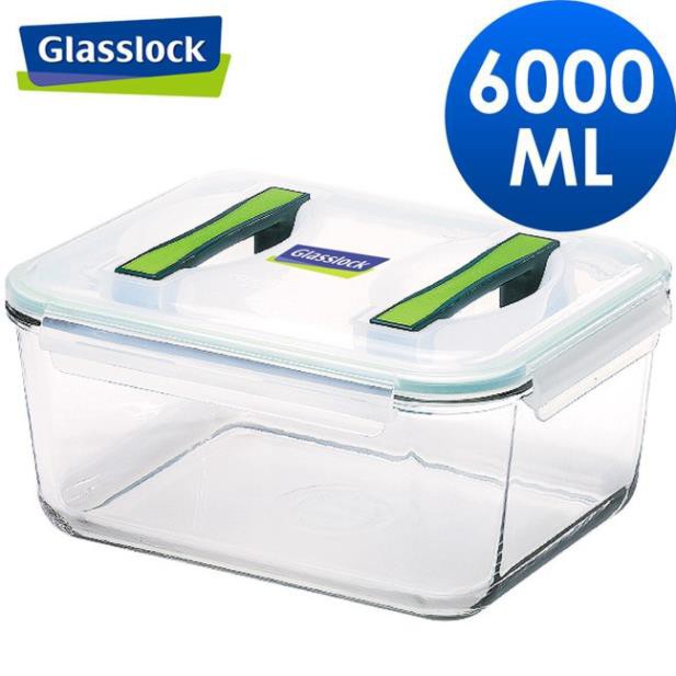 Hộp thủy tinh glasslock MHRB600 dung tích 6000ml có tay xách