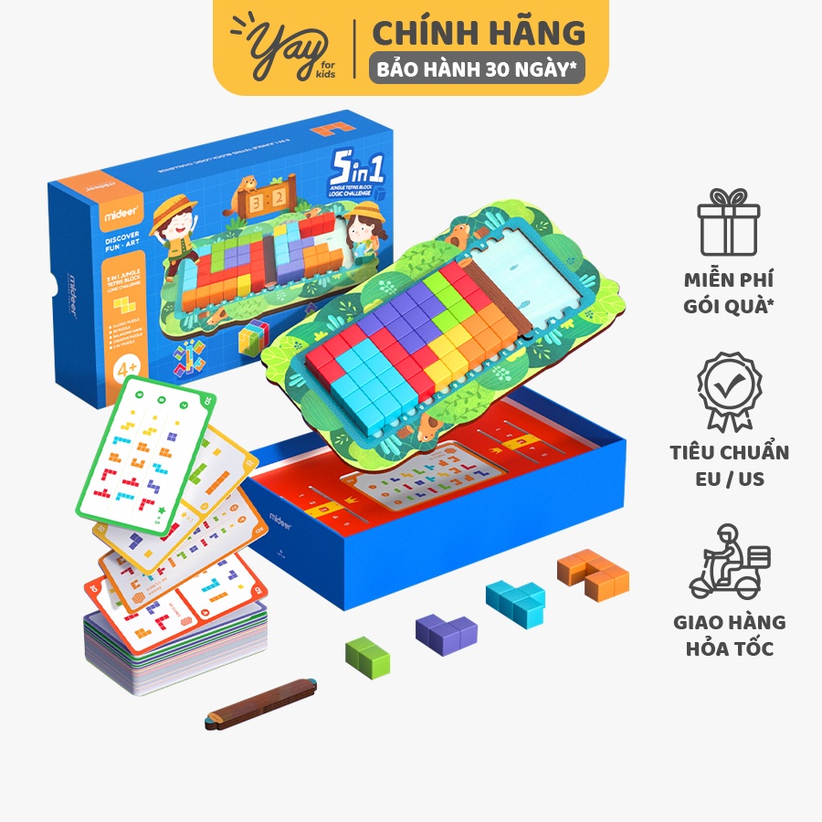 [5 TRONG 1] Bộ Trò Chơi Xếp Khối Tetris Rừng Xanh 4+ - MIDEER