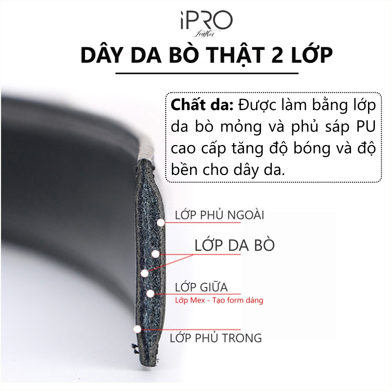 Thắt lưng nam da bò thật nguyên tấm thời trang cao cấp khóa tự động IPRO TL106 bảo hành 24 tháng