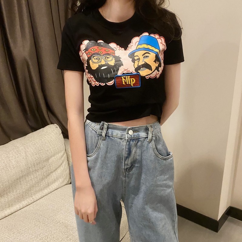 Áo Thun Nữ Tay Ngắn Mỏng Ôm Vừa Vặn Màu Đen Thời Trang Xu Hướng áo phông nữ JL-TX-63