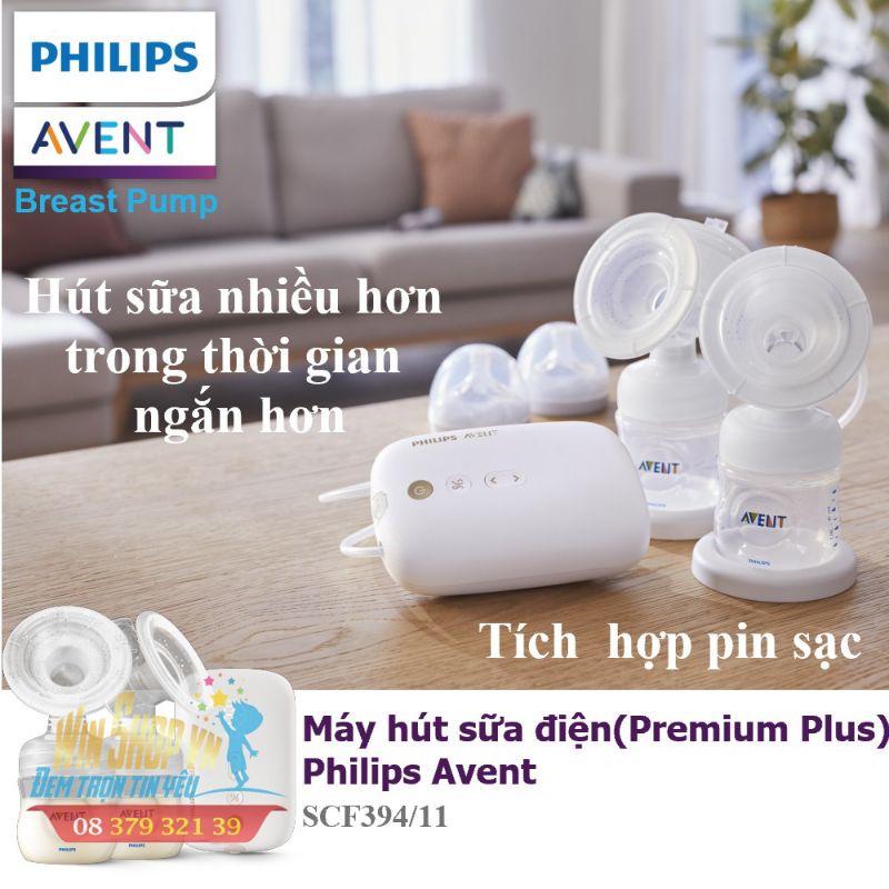 [ CHÍNH HÃNG] - Máy hút sữa Philips Avent E-Plus điện đôi SCF394/11