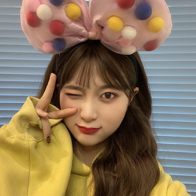 Băng Đô Nơ Lớn Bằng Lông Xù Làm Phụ Kiện Chụp Ảnh Sân Khấu