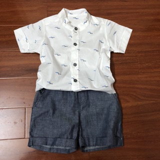 Set sơmi quần short bé trai