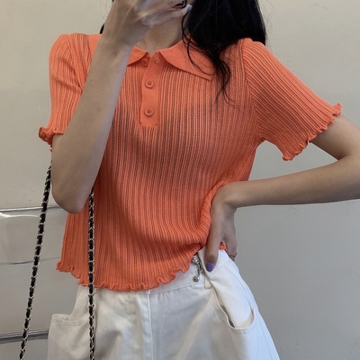 Áo Thun Polo Ngắn Tay Xinh Xắn Theo Phong Cách Retro Hàn Quốc Dành Cho Nữ | BigBuy360 - bigbuy360.vn