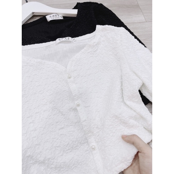Set xốp váy xoắn mix cardigan rời