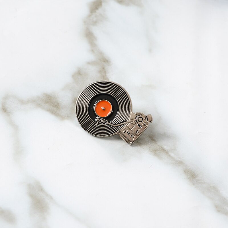 Ghim cài áo hình đĩa nhạc cổ điển cho nam và nữ