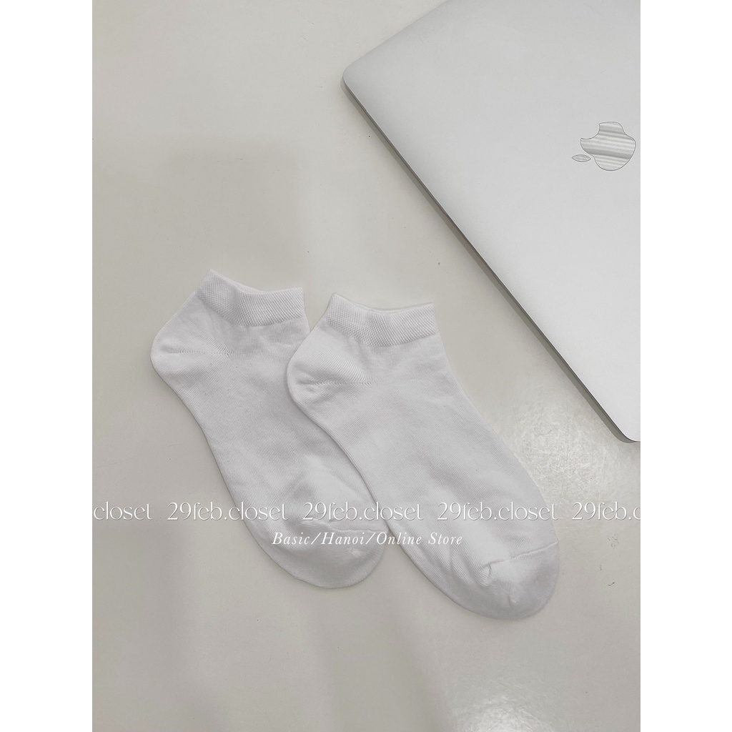[Ảnh thật/Video] Tất cotton cổ cao, cổ thấp basic - 29feb.closet - T01