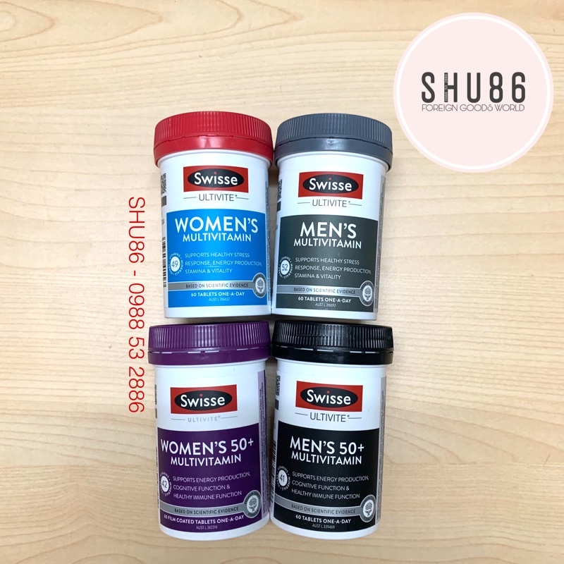 Swisse Ultivite Multivitamin cho nam và nữ của Úc