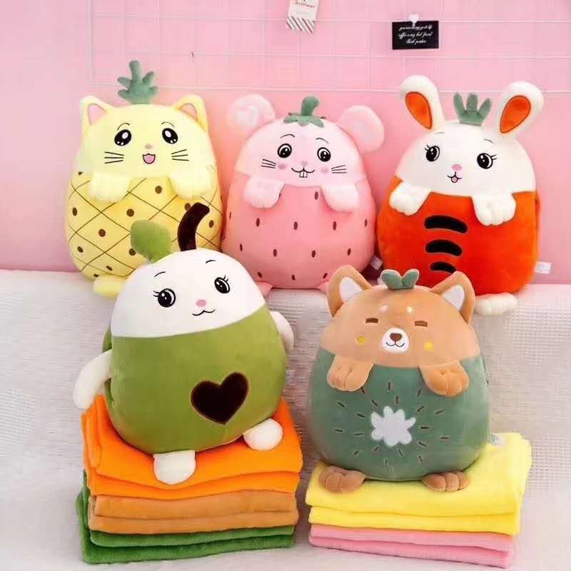 Bộ chăn gối hoa quả biểu cảm cute, chuột xinh, chuột chũi đáng yêu - shop uy tín