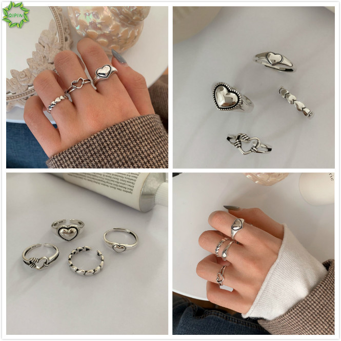 Nhẫn hở thiết kế hình trái tim thời trang Hàn Quốc cá tính cho nữ