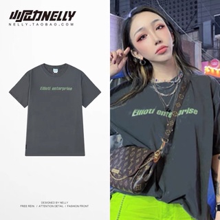 Áo thun tay lỡ nelly 7983 dáng unisex form rộng ellioti enterprise