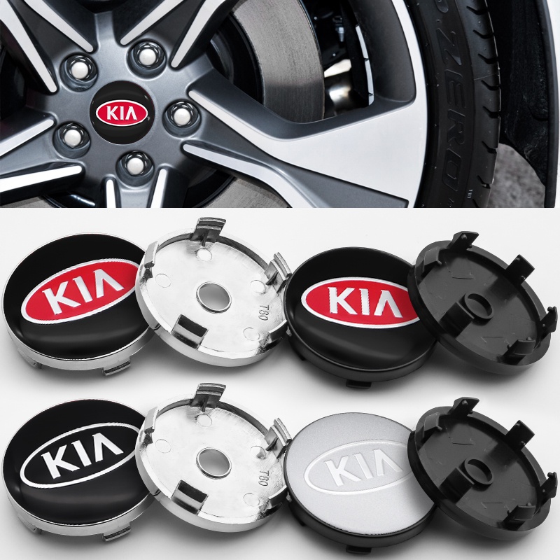 4 60mm lốp trung tâm nắp trung tâm ô tô trang trí logo cho Kia K2 K3 K5 KX3 KX1 KX5 SL KX CROSS Fort