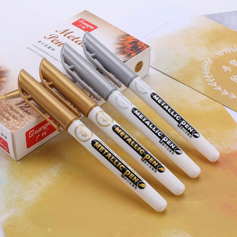 Set 6 bút acrylic đánh dấu kim loại vẽ resin epoxy ánh kim tô màu nổi bật