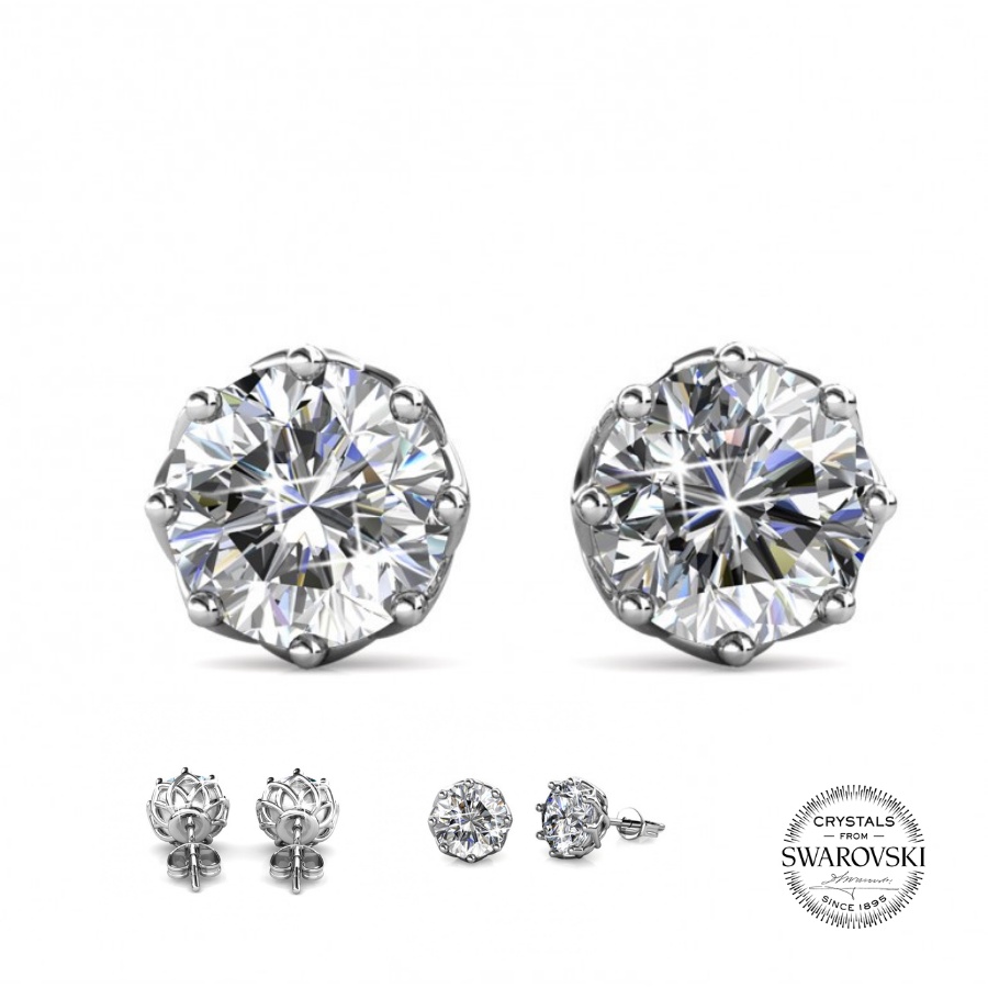 KHUYÊN TAI SWAROVSKI 925 STERLING SILVER WITH 18K WHITE GOLD PLATED 118