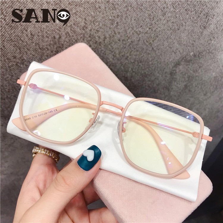 Kính mát gọng kim loại chống bức xạ/ tia sáng xanh kiểu dáng cổ điển phong cách Hàn Quốc
