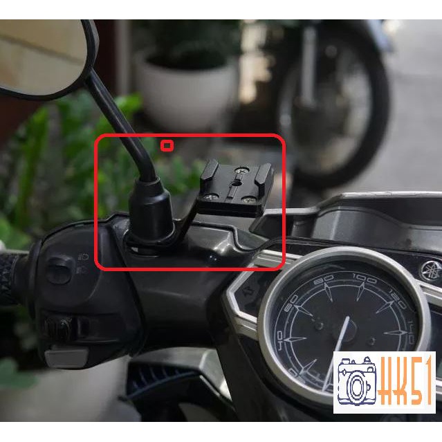 Pass chân gương gắn Gopro, Actioncam cực kì chắc chắn gắn xe máy,moto