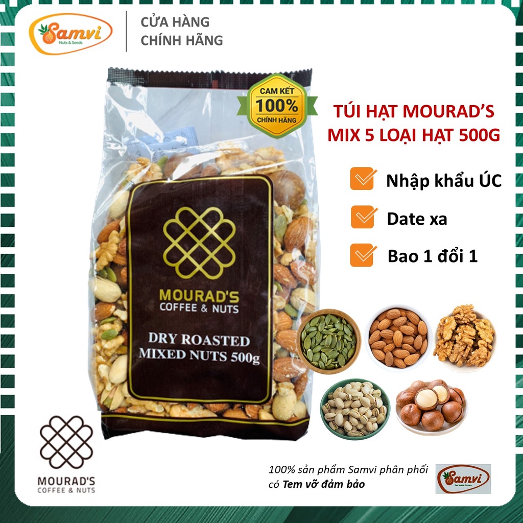 Hạt Mix Dinh Dưỡng Nhập Khẩu Úc Mourad's 500G - Mix 5 loại hạt dinh dưỡng cho bà bầu, ăn Kiêng, giảm cân, BN tiểu đường