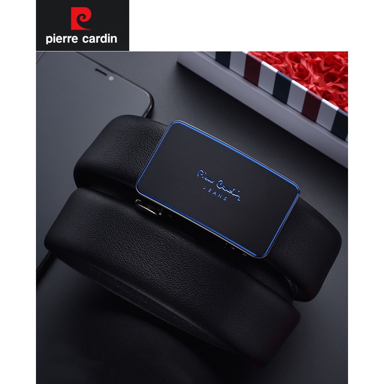 Thắt lưng Pierre Cardin chính hãng dây da bò xịn khóa rút tự động giấu dây PCJ0011