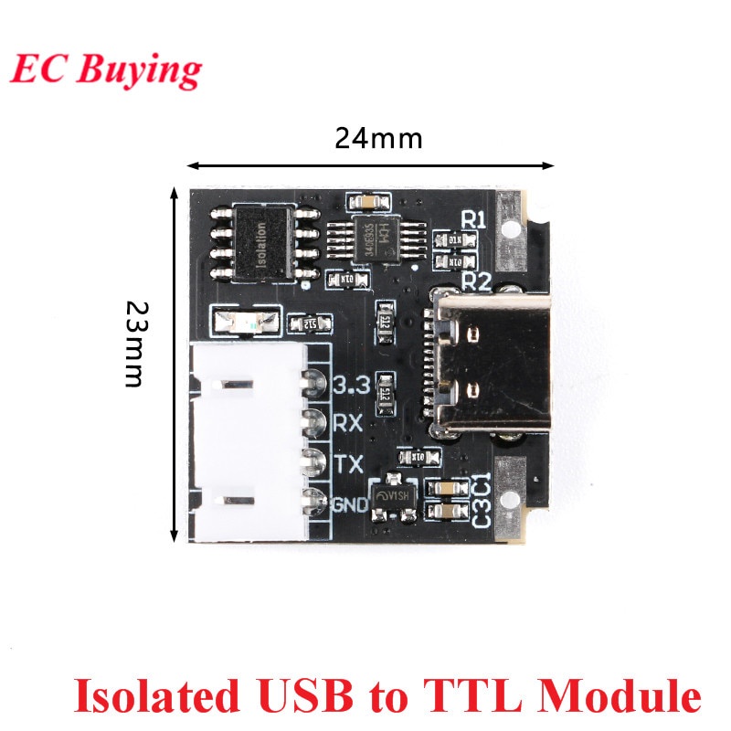 Isolated USB to TTL Module USB-C to Serial Port UART Download Line Cable Upgrade Brush Industrial 3.3V Type-C Interface