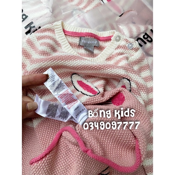 Váy Len Bé Gái Thỏ Kẻ Hồng PR