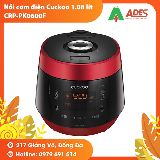 Nồi cơm điện Cuckoo 1.08 lít CRP-PK0600F 4-6 người ăn (màu đen/đỏ) - BH chính hãng 24 tháng