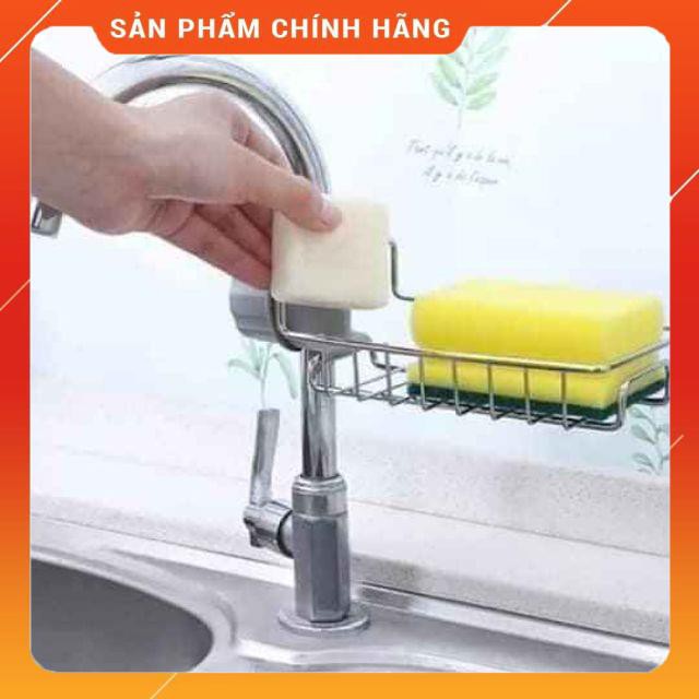 [HÀNG SIÊU TỐT] Giá inox gắn vòi rửa bát đựng đồ