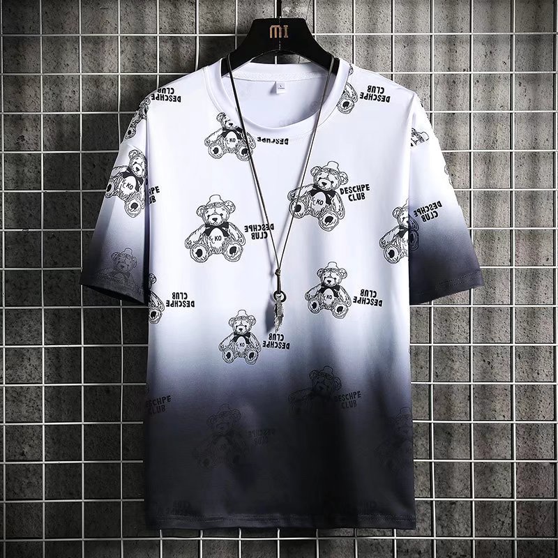 Áo Thun Tay Ngắn Dáng Rộng In Họa Tiết Thời Trang Mùa Hè Phong Cách Hàn Quốc Cho Nam Size M-5XL