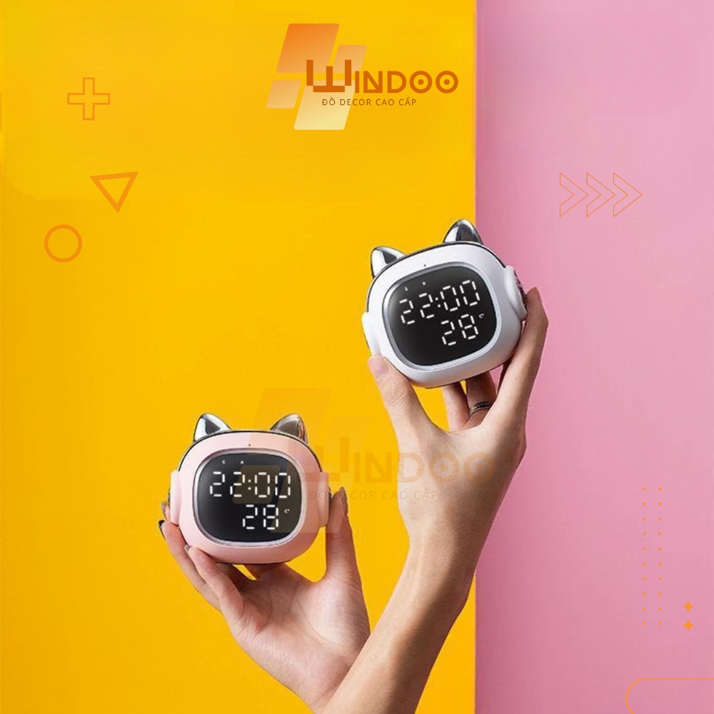 Loa bluetooth đồng hồ báo thức có đèn ngủ để bàn