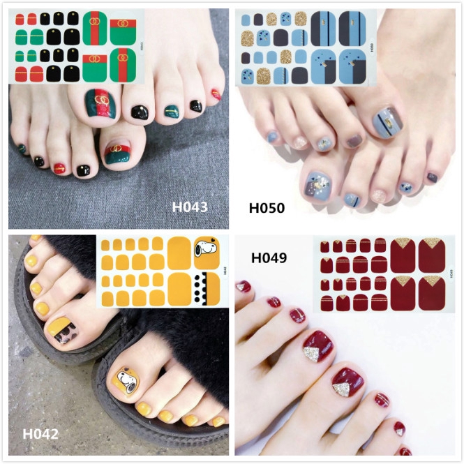 Miếng Dán Trang Trí Móng Chân Giả Đầu Vuông Màu Sắc Trơn Chống Thấm Nước Chống Mòn Tiện Dụng