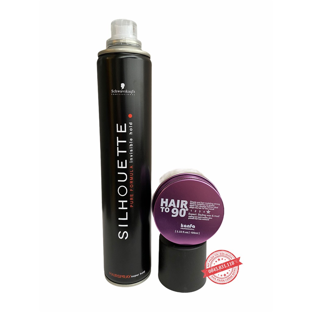 [COMBO] Sáp vuốt tóc Hair To 90 KanFa 80g + gôm xịt tóc cứng Silhouette 420 ml gía rẻ CB07