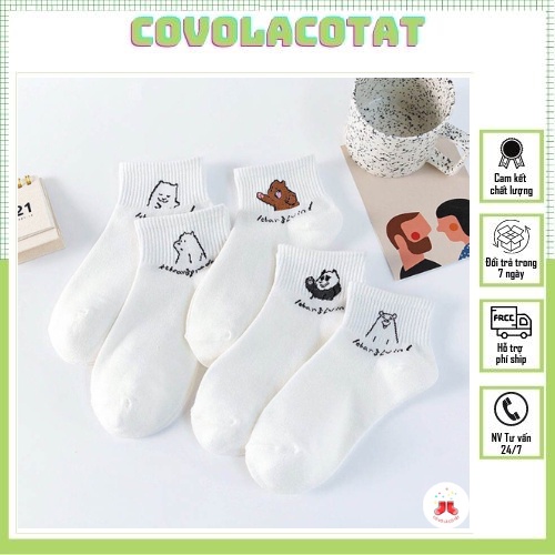 Tất vớ cổ ngắn nữ chất liệu vải Hàn co giãn, thoáng mát