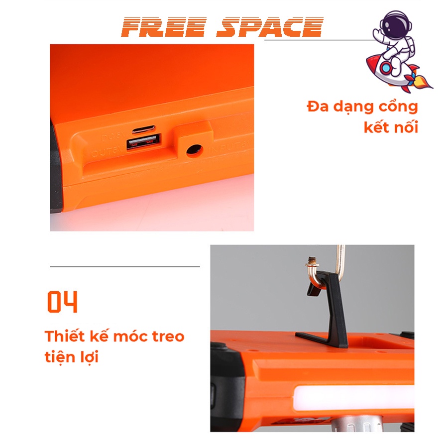 Quạt Tích Điện Có Điều Khiển Dung Lượng PIN 4800mAh Tích Hợp Sạc Dự Phòng
